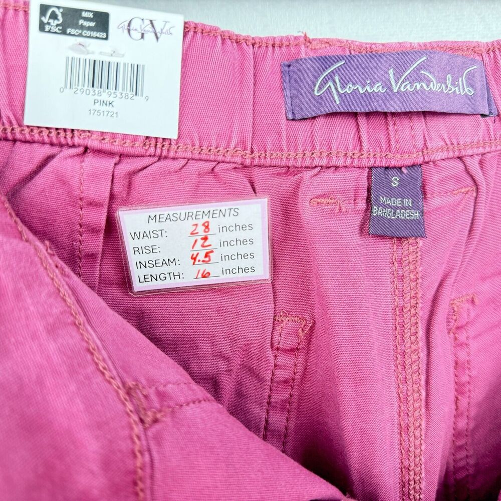 Gloria Vanderbilt Ladies Pink Utility Short Sz S Zipper Pockets - Picture 3 of 6